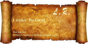 Lesko Roland névjegykártya
